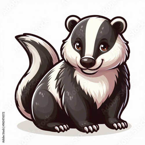 Cute Badger Vector Cartoon illustration