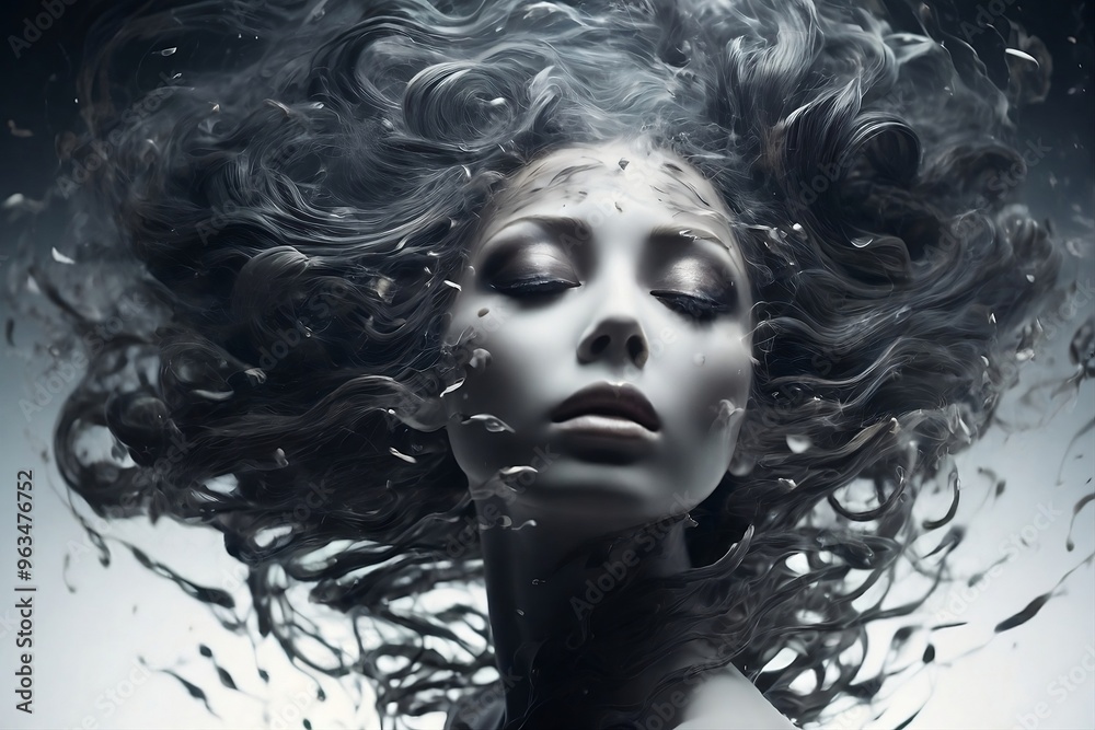 A surreal portrait of a figure engulfed in swirling, fragmented memories, capturing the disorienting beauty of a mind lost to dementia. A surreal portrait of a figure engulfed in swirling, fragmented memories, capturing the disorienting beauty of a mind lost to dementia.