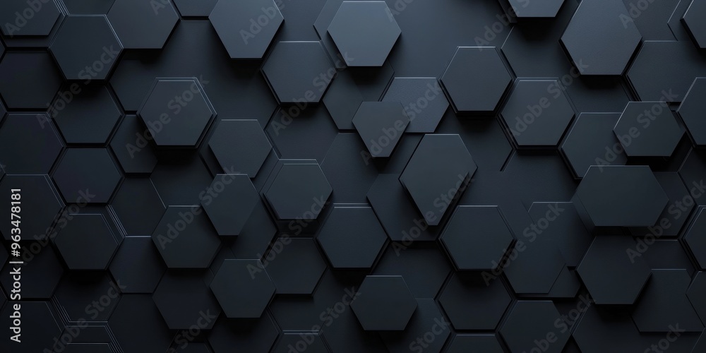 Abstract Pattern of Black Hexagons Abstract Pattern of Black Hexagons