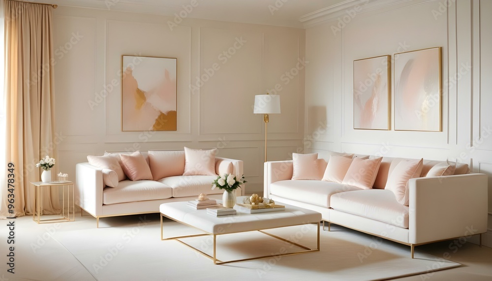 Fototapeta premium Photo interior modern design room 3d illustration