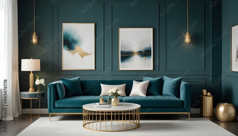 Photo interior modern design room 3d illustration Photo interior modern design room 3d illustration