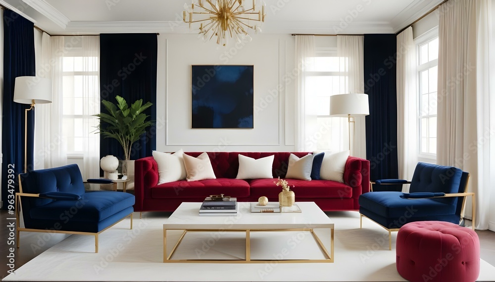 Fototapeta premium Photo interior modern design room 3d illustration