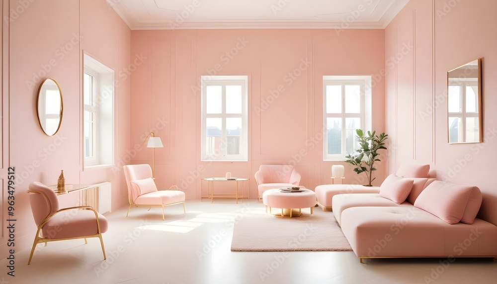 Photo interior modern design room 3d illustration Photo interior modern design room 3d illustration