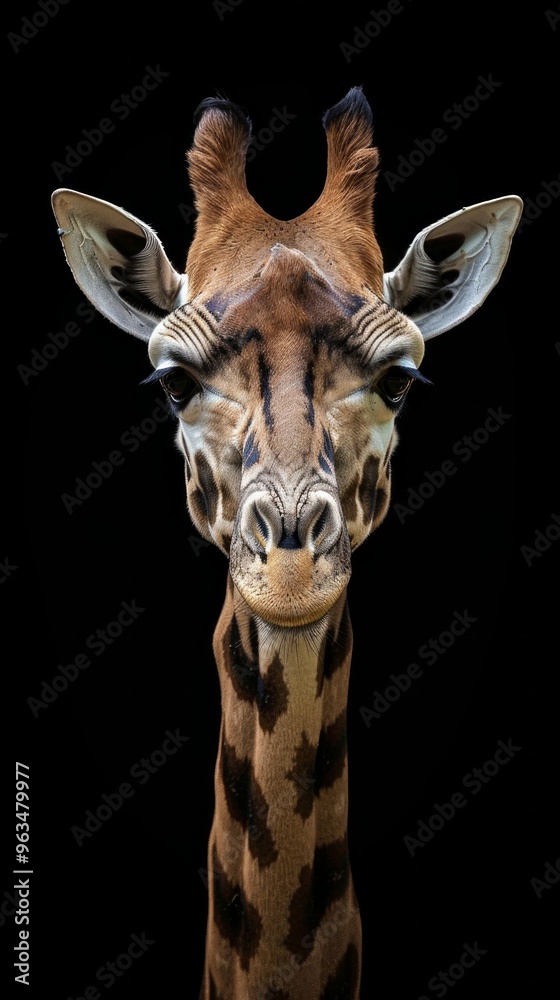 Fototapeta premium Reticulated giraffe studio portrait