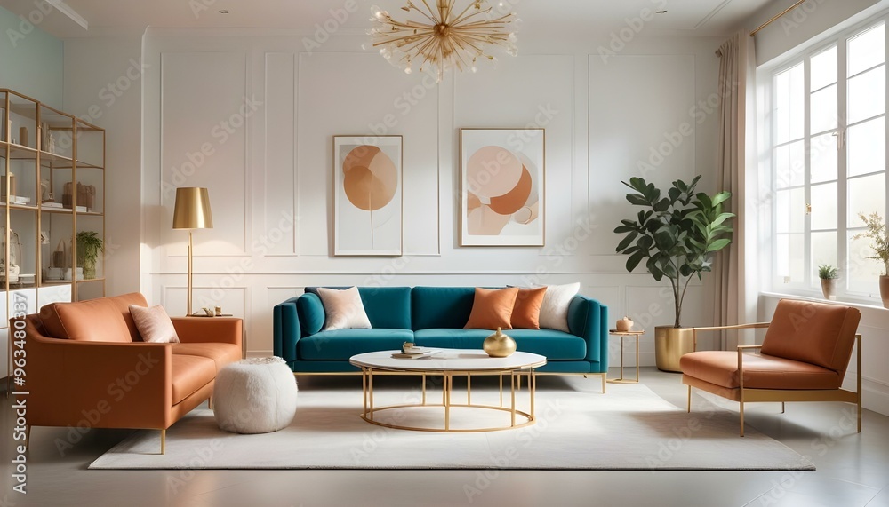 Photo interior modern design room 3d illustration Photo interior modern design room 3d illustration