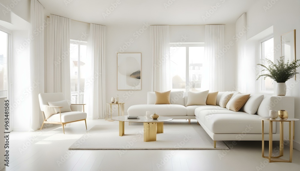 Fototapeta premium Photo interior modern design room 3d illustration