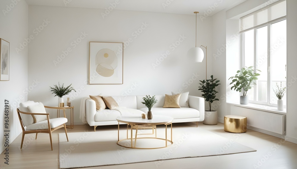 Fototapeta premium Photo interior modern design room 3d illustration