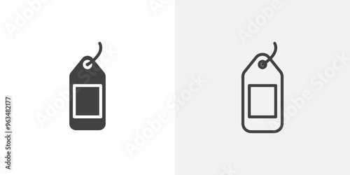 Tags icon in black filled and outlined style