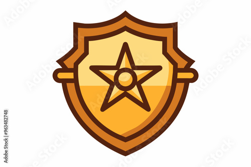 Sheriff icon white background vector art illustration  photo