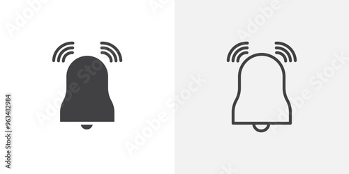 Bell icon in black filled and outlined style