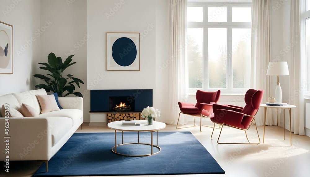 Photo interior modern design room 3d illustration Photo interior modern design room 3d illustration