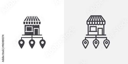 Franchise icon in black filled and outlined style