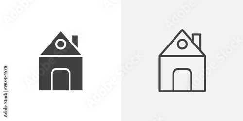 Home flat simple vector symbols illustration.