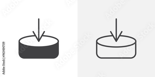 Inbox icon in black filled and outlined style