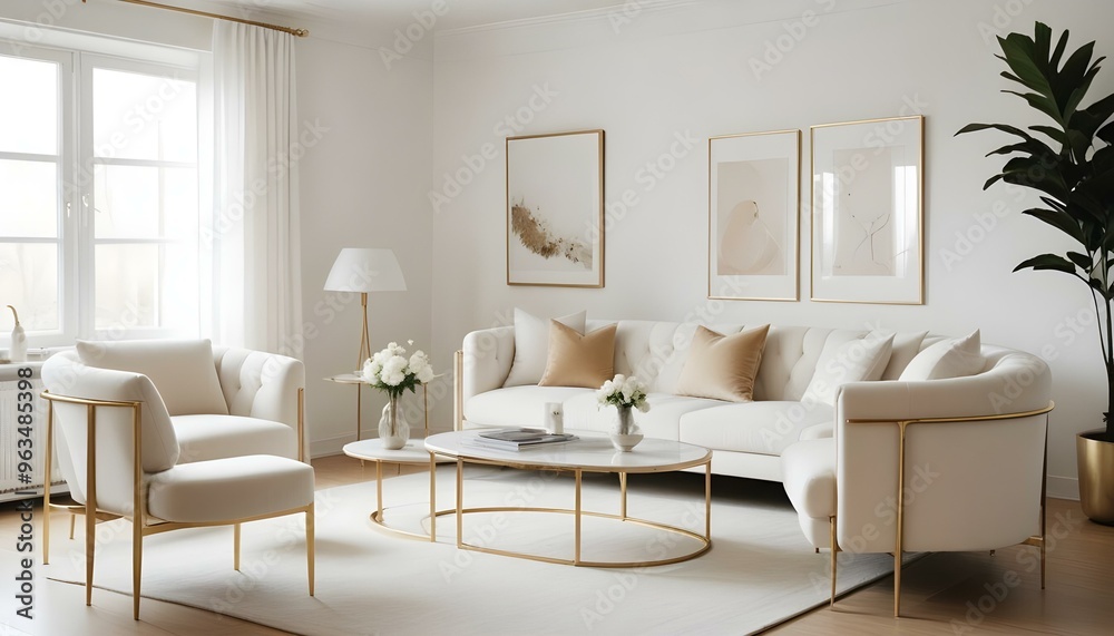 Fototapeta premium Photo interior modern design room 3d illustration