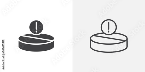 Overdose icon in black filled and outlined style