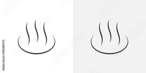 Onsen icon in black filled and outlined style