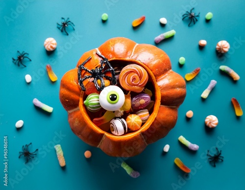 Candies in a pumpkin bowl