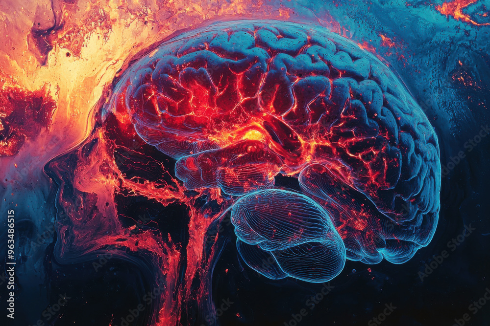 Mild brain injury background wallpaper design, modern creative and colorful png file