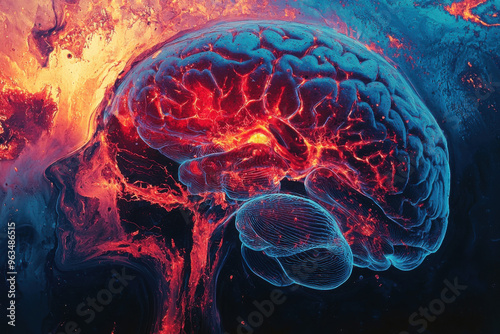 Obraz na płótnie Mild brain injury background wallpaper design, modern creative and colorful png file w salonie
