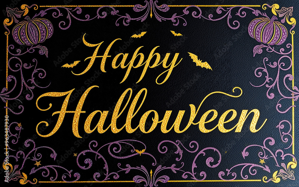 gorgeous elegant halloween card with calligraphy flourishing glitter design luxury highclass gorgeous elegant halloween card with calligraphy flourishing glitter design luxury highclass