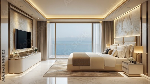 Luxury Beachfront Bedroom with Panoramic Ocean View