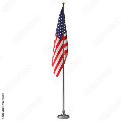 US flag with pole png USA flag png American flag with pole png flag of united states of america transparent background