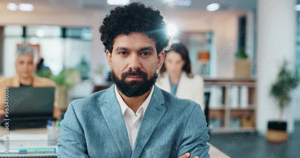Man, confident and face in office for business, pride and team in finance department. Accountant, arms crossed and portrait in corporate workplace for company growth, professional and legal audit Man, confident and face in office for business, pride and team in finance department. Accountant, arms crossed and portrait in corporate workplace for company growth, professional and legal audit