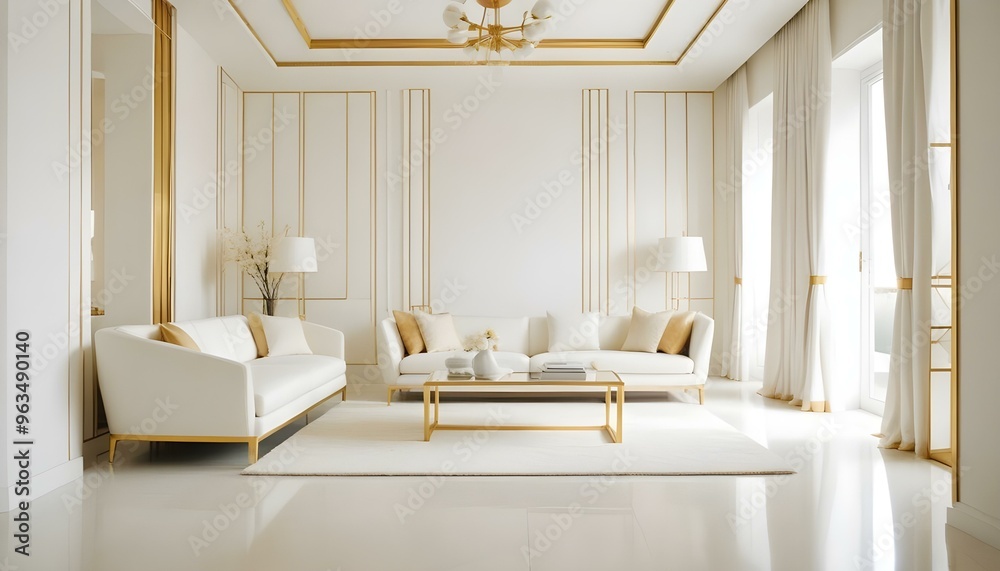 Photo interior modern design room 3d illustration