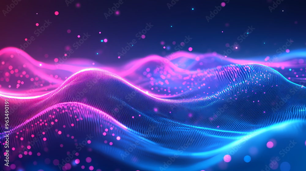 Flowing energy in a dreamy starry sky