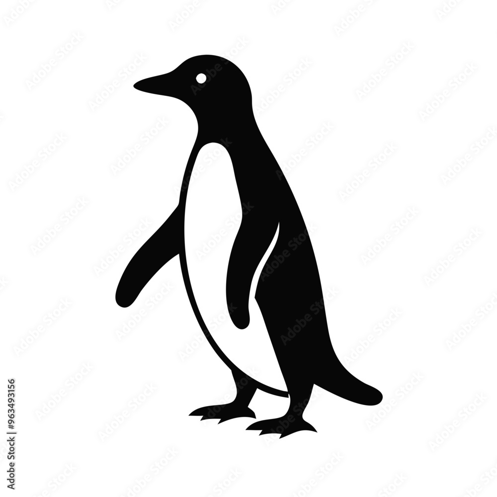 Fototapeta premium Penguin silhouette standing