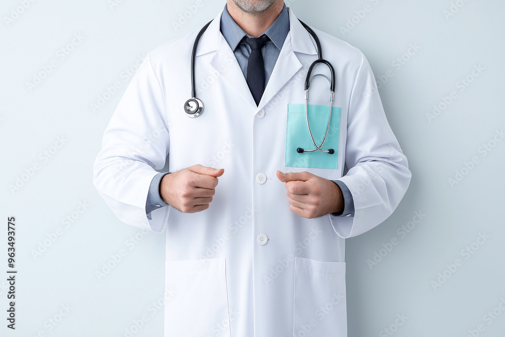 A confident doctor in a pristine white lab coat A confident doctor in a pristine white lab coat
