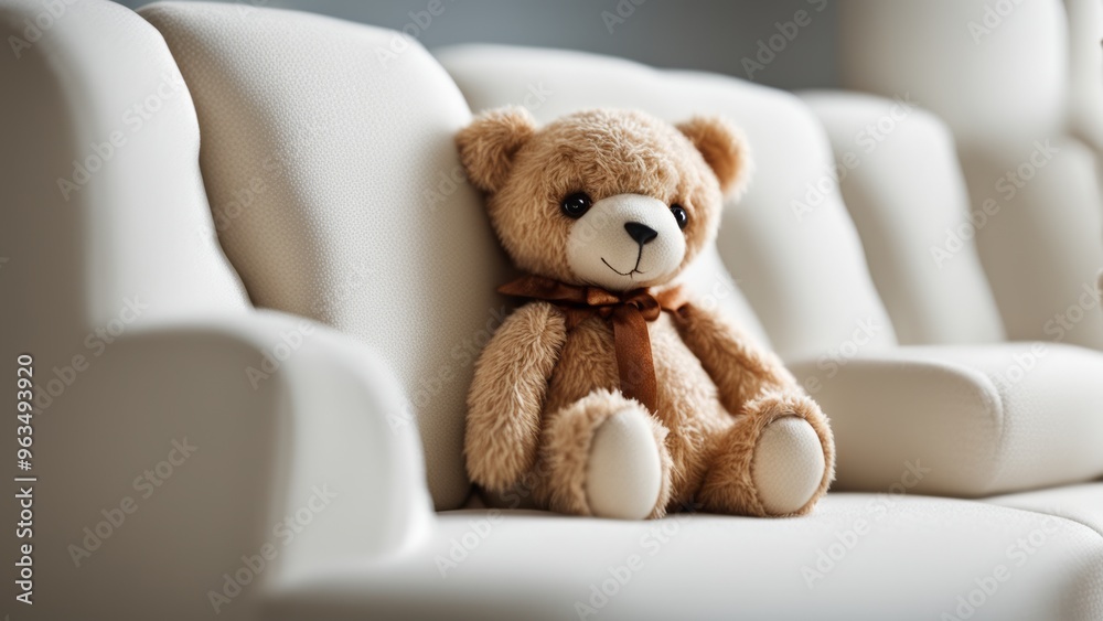 teddy bear sitting on a sofa teddy bear sitting on a sofa