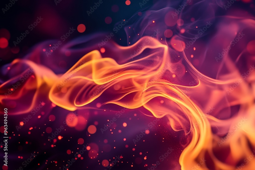 This abstract image showcases a swirling, fiery flame in vibrant hues of orange and red, reminiscent of passion, energy, and transformation. The subtle background bokeh adds a touch of magic and mysti This abstract image showcases a swirling, fiery flame in vibrant hues of orange and red, reminiscent of passion, energy, and transformation. The subtle background bokeh adds a touch of magic and mysti