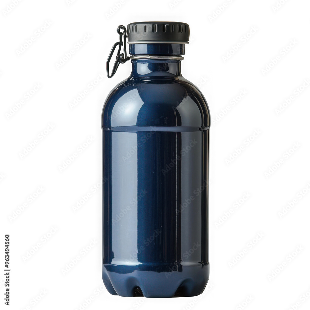 Navy water bottle isolated on a transparent background png file no background_1 png file