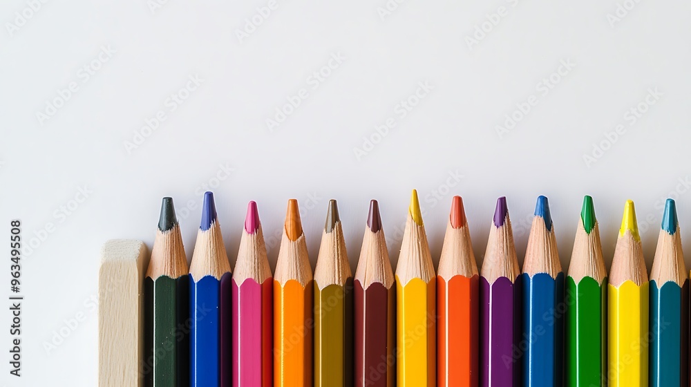 Colorful Pencils on White Background Colorful Pencils on White Background