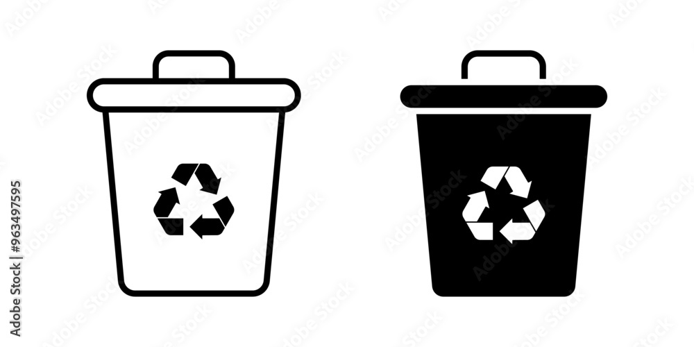 Set of Trash can icons. for mobile concept and web design. vector illustration on white background Set of Trash can icons. for mobile concept and web design. vector illustration on white background