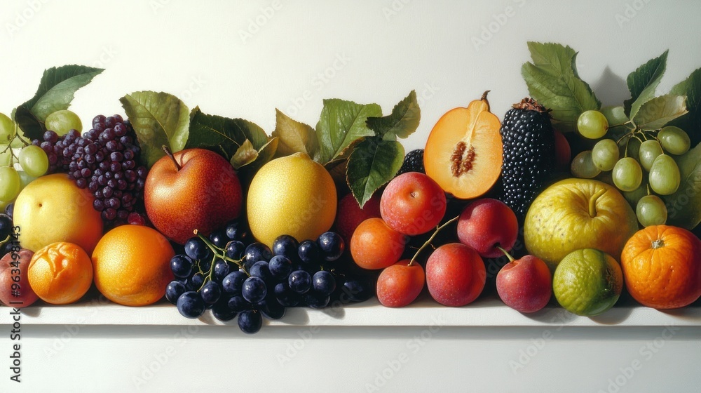 Still Life Arrangement of Fruit and Grapes Still Life Arrangement of Fruit and Grapes