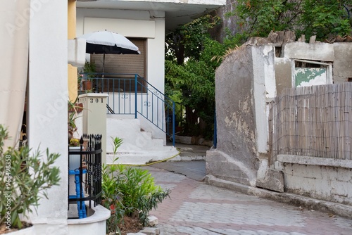 Fototapeta Naklejka Na Ścianę i Meble -  street in the village in pefkochori, greece