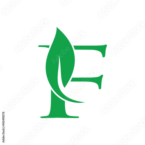 F leaf logo icon