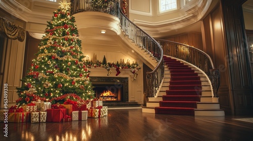 Christmas Tree in a Grand Foyer