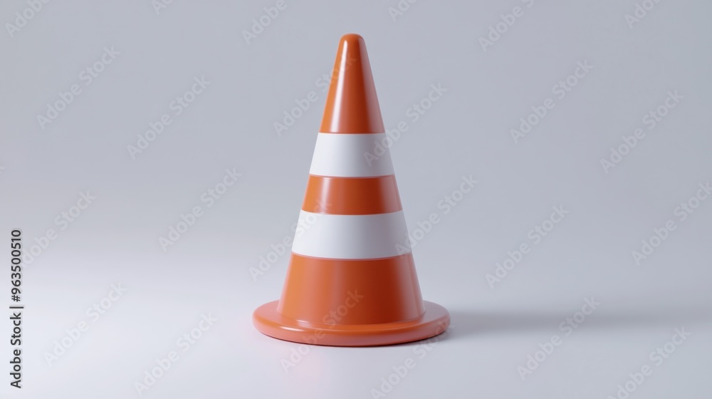 A traffic cone with orange and white stripes, used for road safety and directing traffic. A traffic cone with orange and white stripes, used for road safety and directing traffic.