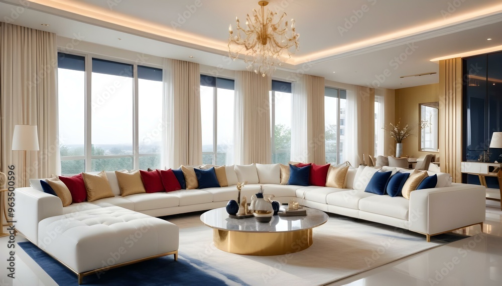 Fototapeta premium Photo interior modern design room 3d illustration