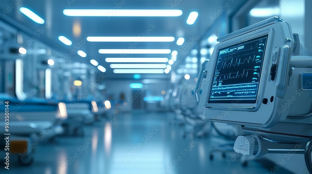 A futuristic hospital scene showcasing healthcare technology integrated with 3D printing innovation close up, healthcare realistic, futuristic Multilayer Hospital backdrop A futuristic hospital scene showcasing healthcare technology integrated with 3D printing innovation close up, healthcare realistic, futuristic Multilayer Hospital backdrop