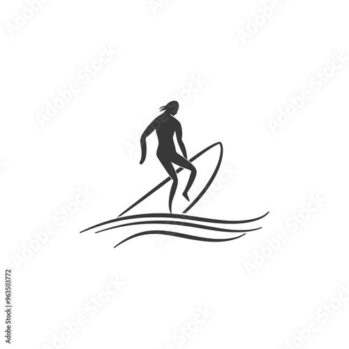 Silhouette of a Surfer Riding a Wave