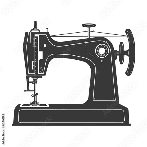 Silhouette of a Vintage Sewing Machine