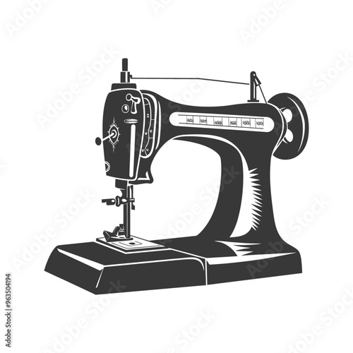 Silhouette of a Vintage Sewing Machine