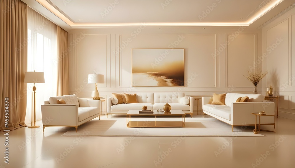 Fototapeta premium Photo interior modern design room 3d illustration