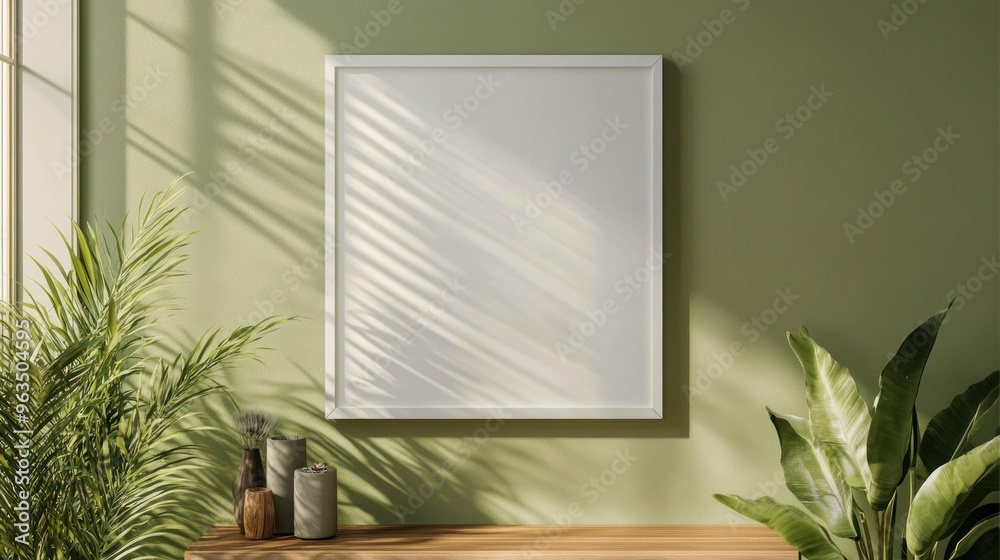Empty Picture Frame in a Minimalist Interior Empty Picture Frame in a Minimalist Interior