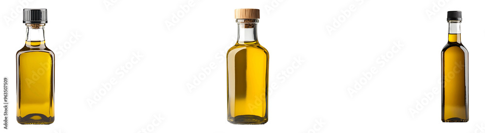 Set, collection of Bottle of olive oil isolated on transparent background. Set, collection of Bottle of olive oil isolated on transparent background.